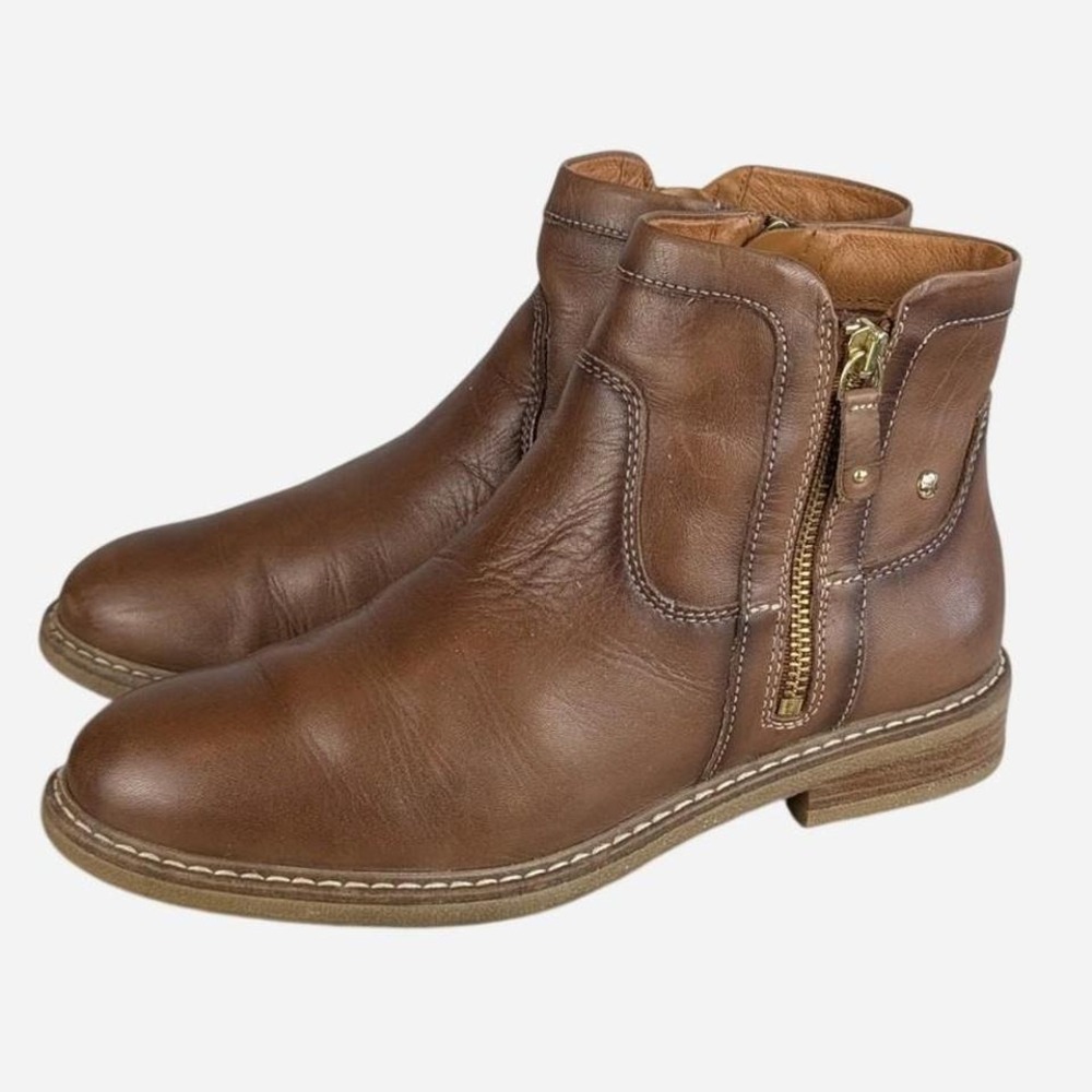 Pikolinos Aldaya W8J-8747 Calfskin Leather Ankle Boot Brandy US 7-7.5 - Picture 2 of 9